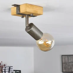 Lampes Vintages & Rétros-hofstein Plafonnier Praia Brun, Gris, 1 lumière