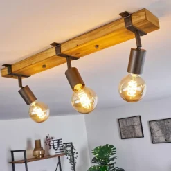 Lampes Vintages & Rétros-hofstein Plafonnier Praia Brun, Gris, 3 lumières