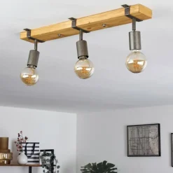 Lampes Vintages & Rétros-hofstein Plafonnier Praia Brun, Gris, 3 lumières