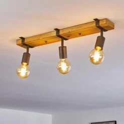 Lampes Vintages & Rétros-hofstein Plafonnier Praia Brun, Gris, 3 lumières