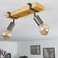 Lampes Vintages & Rétros-hofstein Plafonnier Praia Brun, Gris, 2 lumières