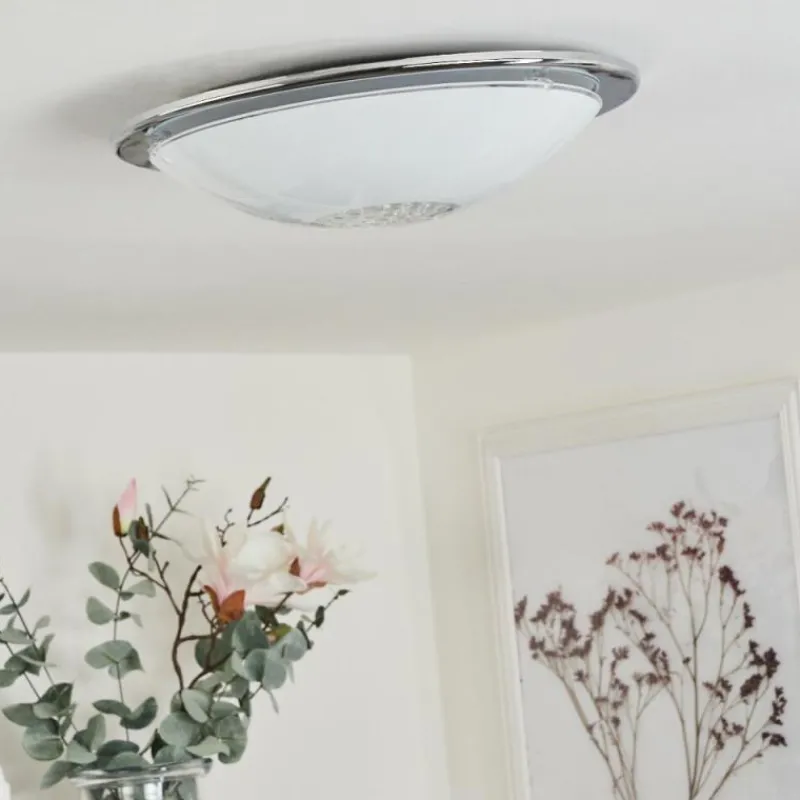 hofstein Plafonnier Pratteln LED Chrome, 1 lumière