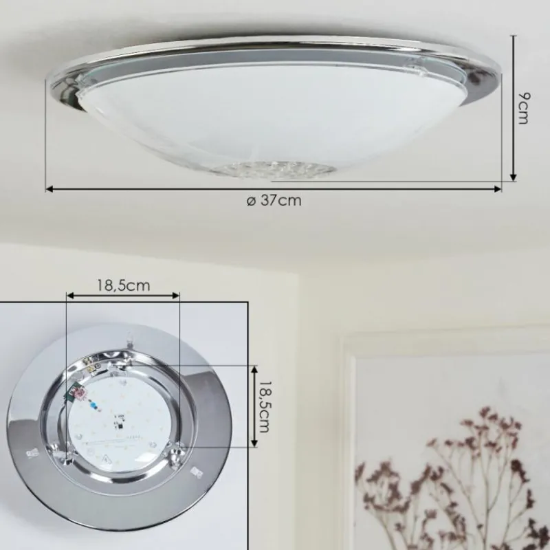 hofstein Plafonnier Pratteln LED Chrome, 1 lumière