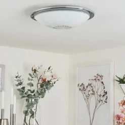 hofstein Plafonnier Pratteln LED Chrome, 1 lumière