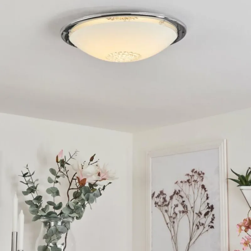 hofstein Plafonnier Pratteln LED Chrome, 1 lumière