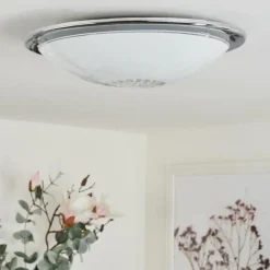 hofstein Plafonnier Pratteln LED Chrome, 1 lumière