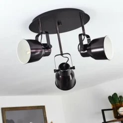 Lampes Industrielles-hofstein Plafonnier Presa Bronze, Crème, 3 lumières