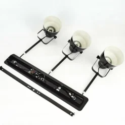 Lampes Industrielles-hofstein Plafonnier Presa Noir, 3 lumières