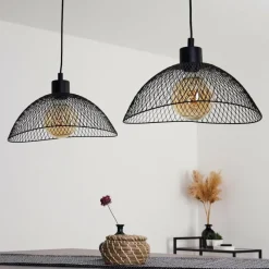 Style Boho-Chic-hofstein Plafonnier Pucara Noir, 2 lumières