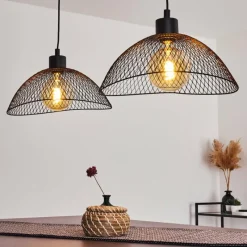 Style Boho-Chic-hofstein Plafonnier Pucara Noir, 2 lumières