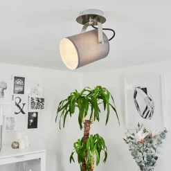 Lampes En Tissu-hofstein Plafonnier Puelches Nickel mat, 1 lumière
