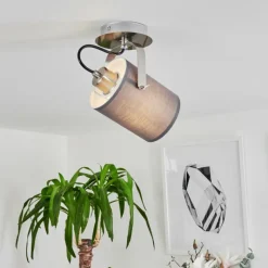 Lampes En Tissu-hofstein Plafonnier Puelches Nickel mat, 1 lumière