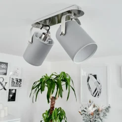 hofstein Plafonnier Puelches Nickel mat, 2 lumières* Spots Et Projecteurs