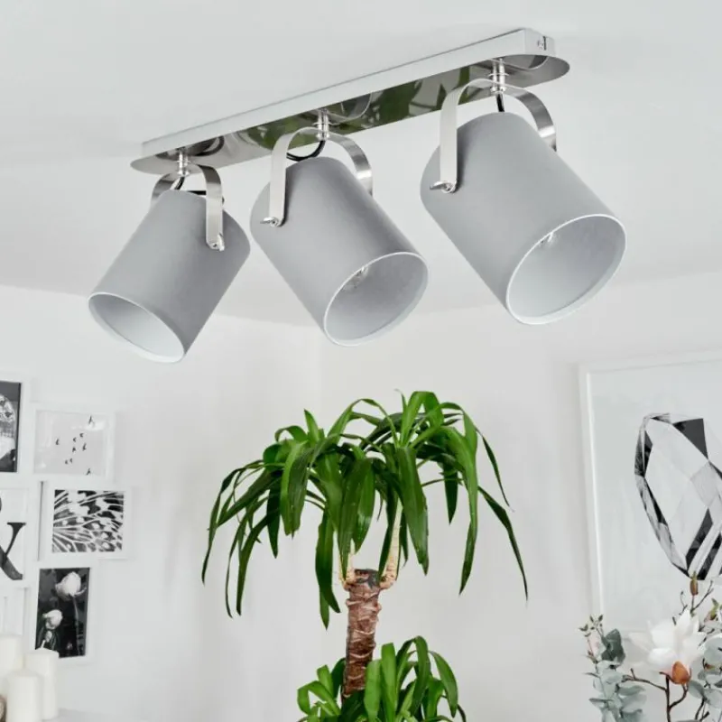 Lampes En Tissu-hofstein Plafonnier Puelches Nickel mat, 3 lumières