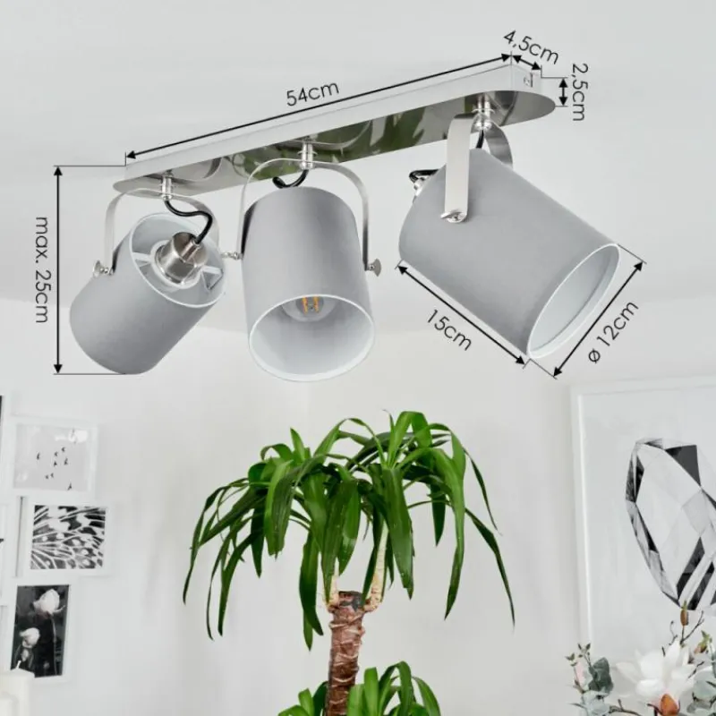 Lampes En Tissu-hofstein Plafonnier Puelches Nickel mat, 3 lumières