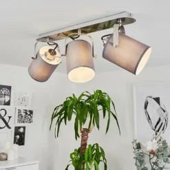Lampes En Tissu-hofstein Plafonnier Puelches Nickel mat, 3 lumières