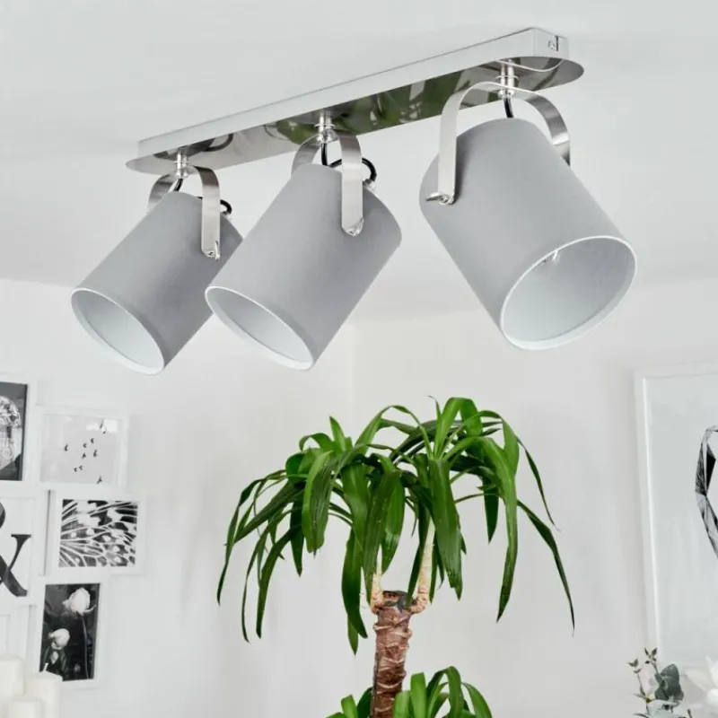 Lampes En Tissu-hofstein Plafonnier Puelches Nickel mat, 3 lumières