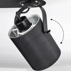 Lampes En Tissu-hofstein Plafonnier Puelches Noir, 2 lumières