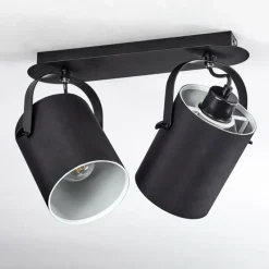 Lampes En Tissu-hofstein Plafonnier Puelches Noir, 2 lumières