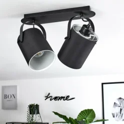 Lampes En Tissu-hofstein Plafonnier Puelches Noir, 2 lumières