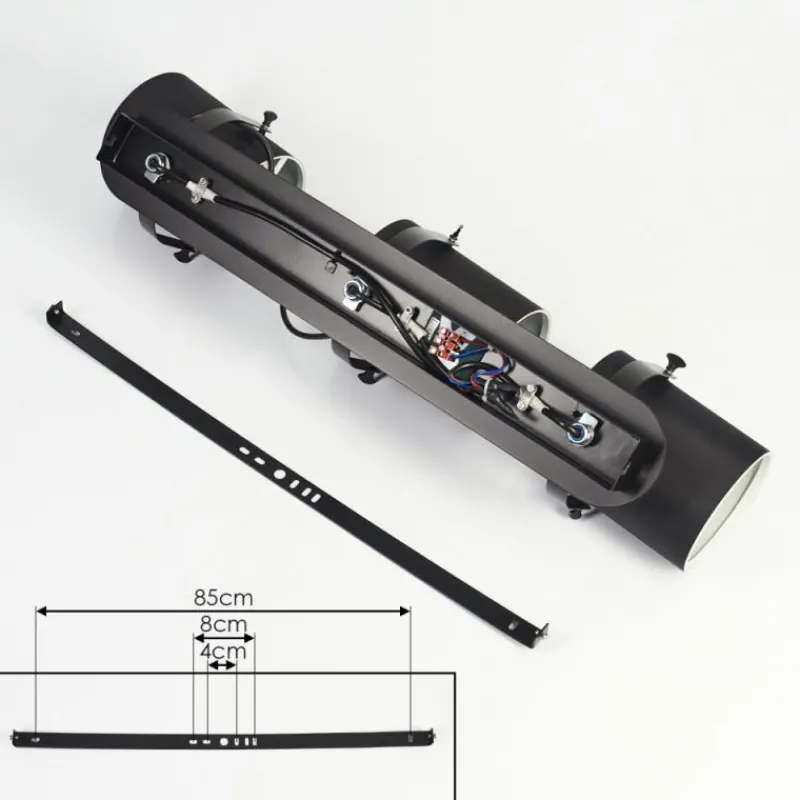 Lampes En Tissu-hofstein Plafonnier Puelches Noir, 3 lumières