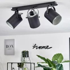 Lampes En Tissu-hofstein Plafonnier Puelches Noir, 3 lumières
