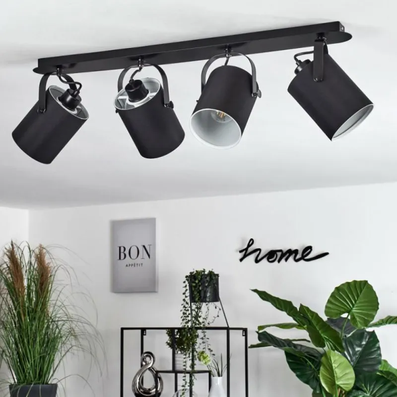 Lampes En Tissu-hofstein Plafonnier Puelches Noir, 4 lumières