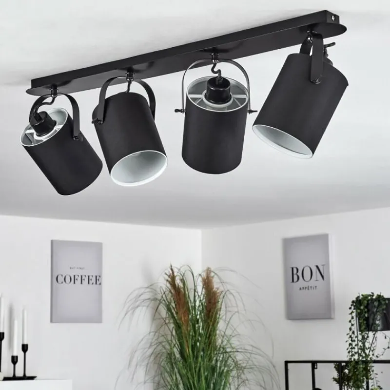 Lampes En Tissu-hofstein Plafonnier Puelches Noir, 4 lumières