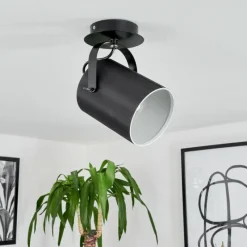 Lampes En Tissu-hofstein Plafonnier Puelches Noir, 1 lumière