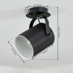 Lampes En Tissu-hofstein Plafonnier Puelches Noir, 1 lumière