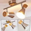 Lampes En Bois-hofstein Plafonnier Pulau Bois clair, Nickel mat, 2 lumières