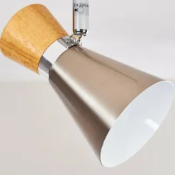 Lampes En Bois-hofstein Plafonnier Pulau Bois clair, Nickel mat, 2 lumières