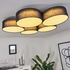 Lampes En Tissu-hofstein Plafonnier Purus LED Noir, 1 lumière
