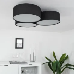 Lampes En Tissu-hofstein Plafonnier Purus LED Noir, 1 lumière