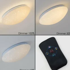 hofstein Plafonnier Quebec LED Blanc, 1 lumière, Télécommandes, Changeur de couleurs* Éclairage Led
