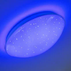 hofstein Plafonnier Quebec LED Blanc, 1 lumière, Télécommandes, Changeur de couleurs* Éclairage Led