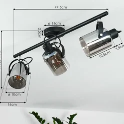 hofstein Plafonnier Quieri Noir, 3 lumières
