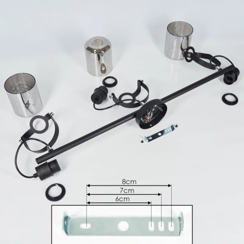 hofstein Plafonnier Quieri Noir, 3 lumières