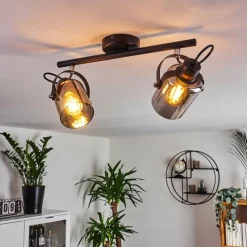 hofstein Plafonnier Quieri Noir, 2 lumières