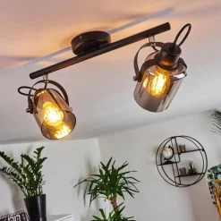 hofstein Plafonnier Quieri Noir, 2 lumières