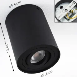 hofstein Plafonnier Quimper Noir, 1 lumière