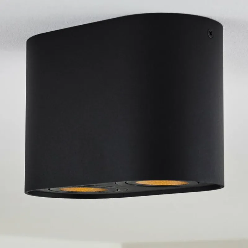 hofstein Plafonnier Quimper Noir, 2 lumières