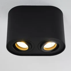 hofstein Plafonnier Quimper Noir, 2 lumières