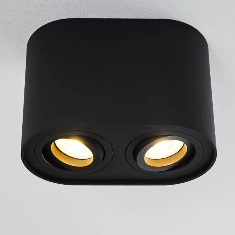 hofstein Plafonnier Quimper Noir, 2 lumières