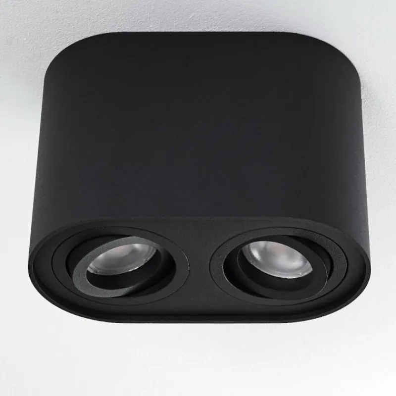 hofstein Plafonnier Quimper Noir, 2 lumières