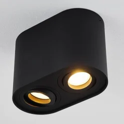 hofstein Plafonnier Quimper Noir, 2 lumières