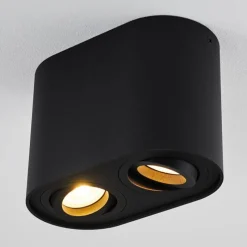 hofstein Plafonnier Quimper Noir, 2 lumières