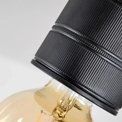 hofstein Plafonnier Raccuia Bois foncé, Noir, 2 lumières