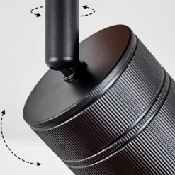 hofstein Plafonnier Raccuia Bois foncé, Noir, 2 lumières