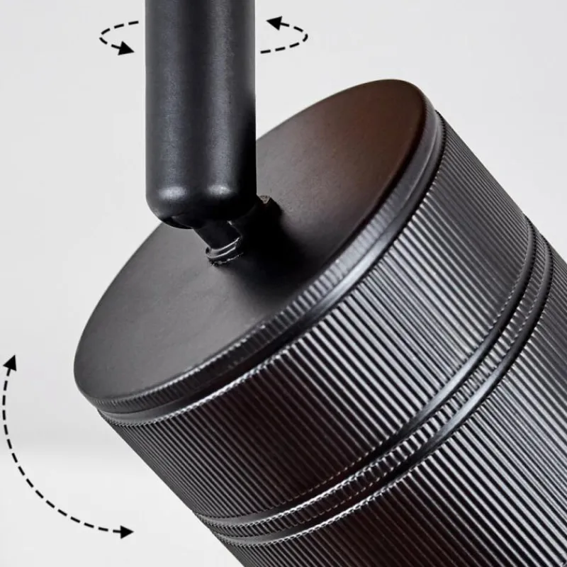 hofstein Plafonnier Raccuia Bois foncé, Noir, 2 lumières